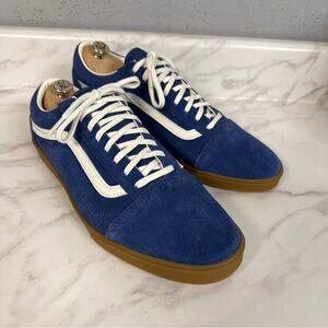 Vans Old Skool Blue Suede Sneakers Skate Punk Low Top Shoes Men 10.5